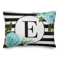 Ebern Designs Blace Stripes Personalized Outdoor Lumbar Pillow DDCG5666